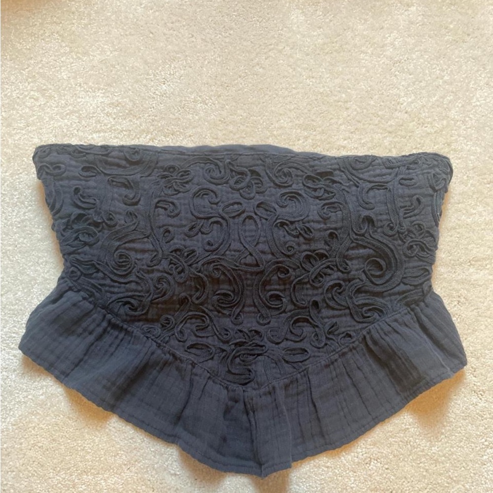 American Eagle Outfitters Navy Smocked Strapless Top